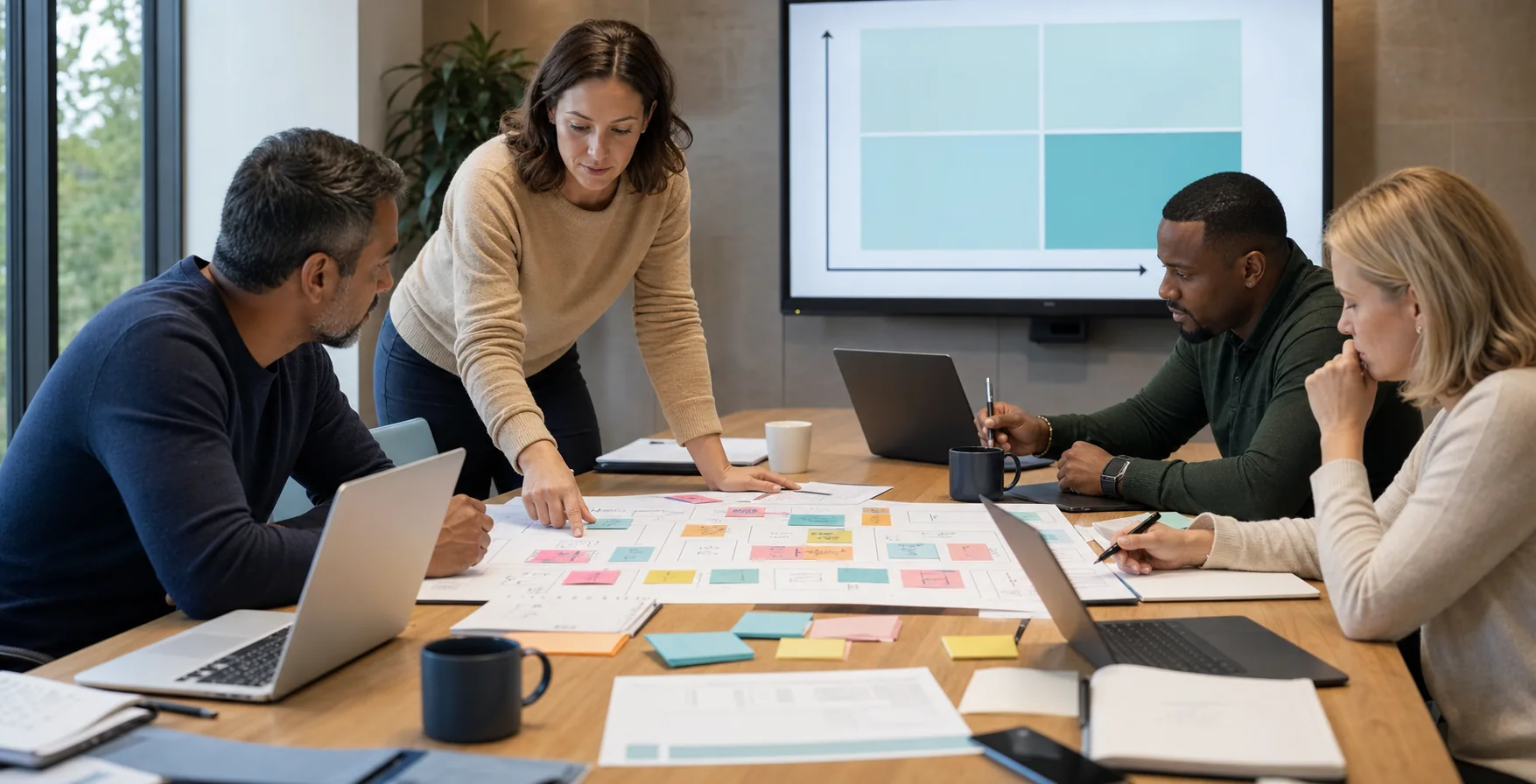 Leadership team working through an AI Transformation Session